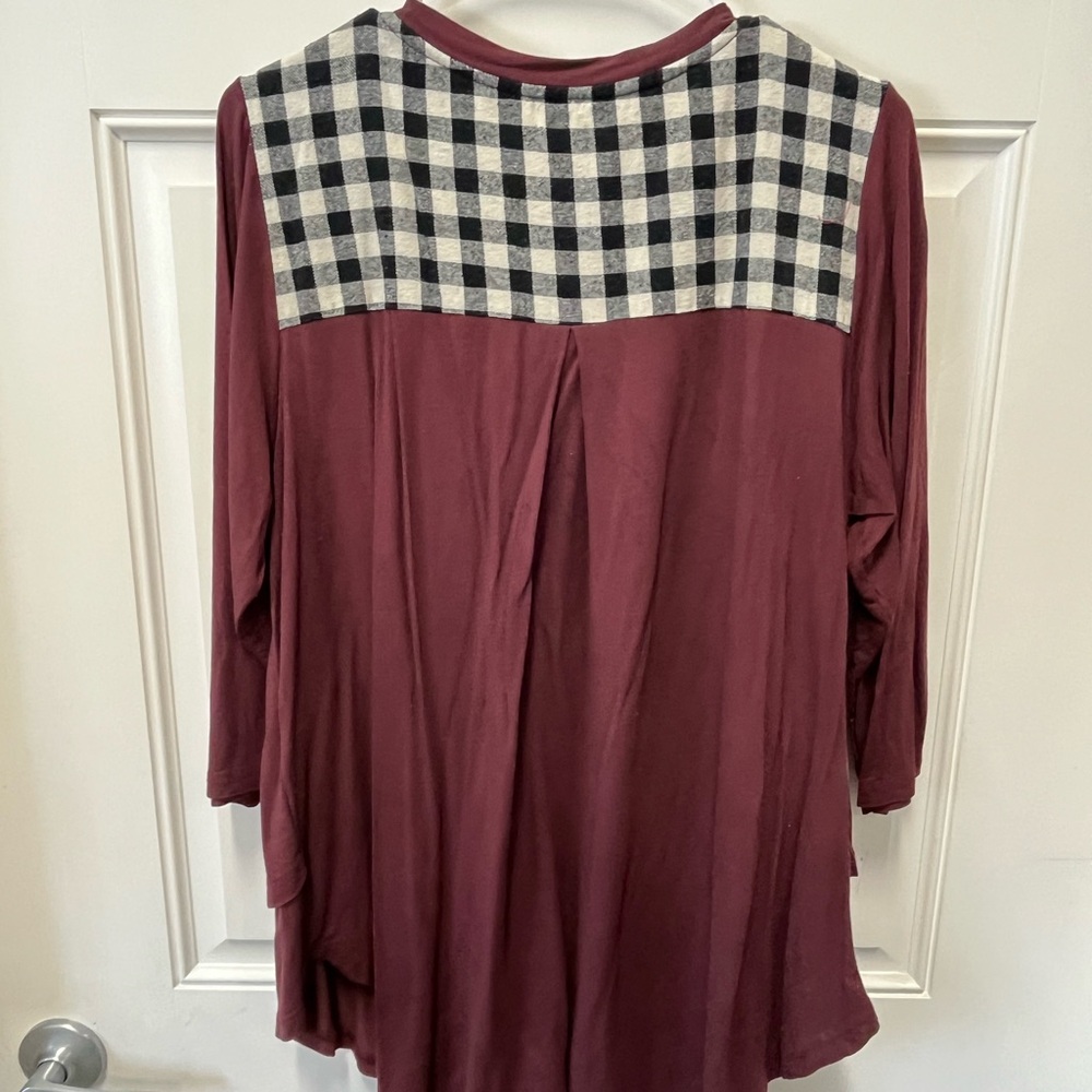 Latched Mama Purple and Buffalo Check Nursing Long Sleeve shirt - Picture 2 of 2